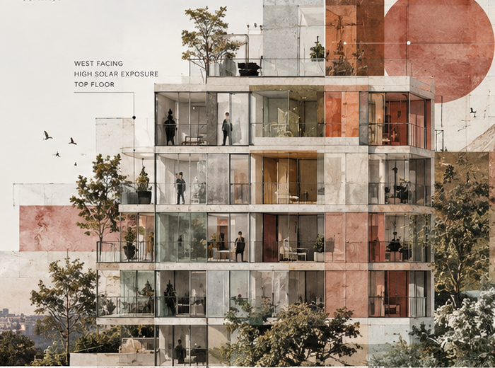 Architectural facade elevation study